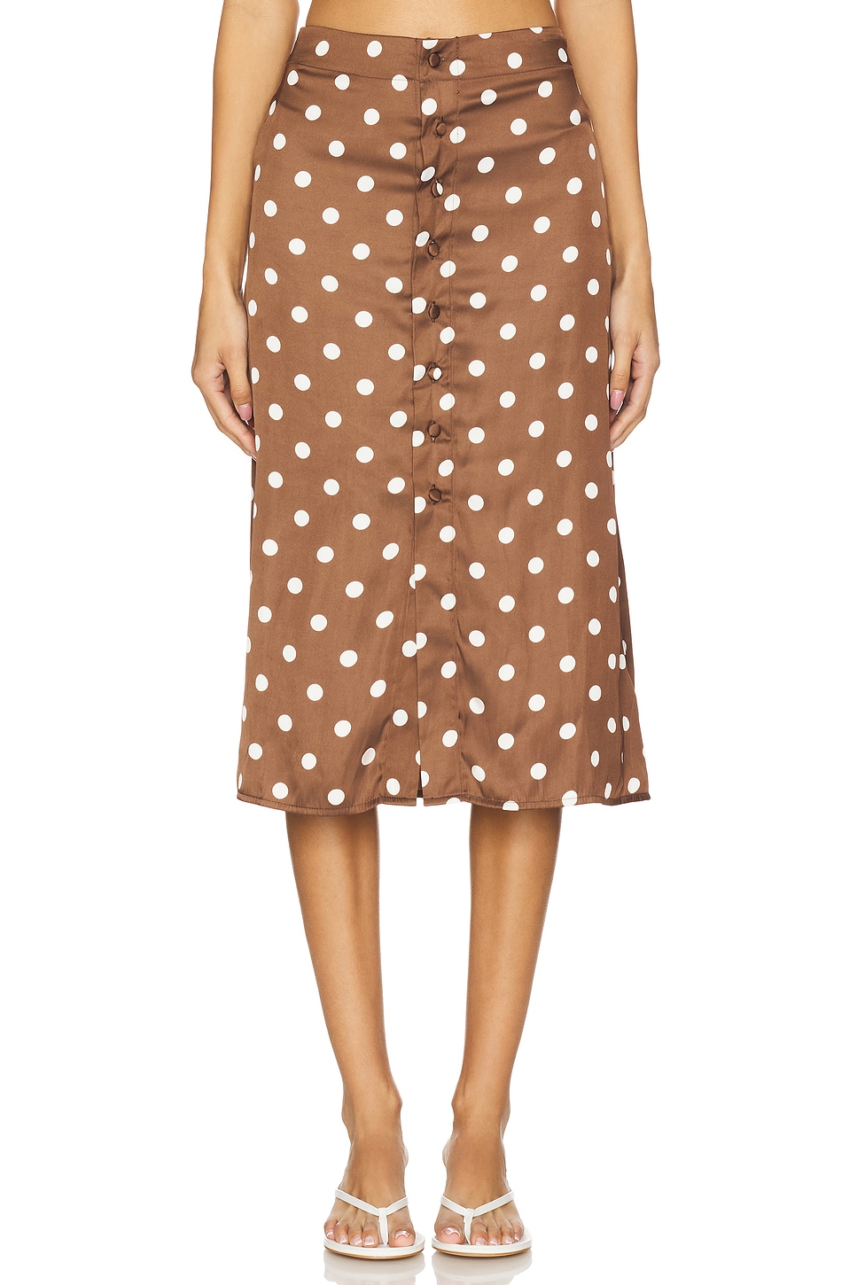 Free People Analise Printed Midi Skirt in Pinecone Combo
