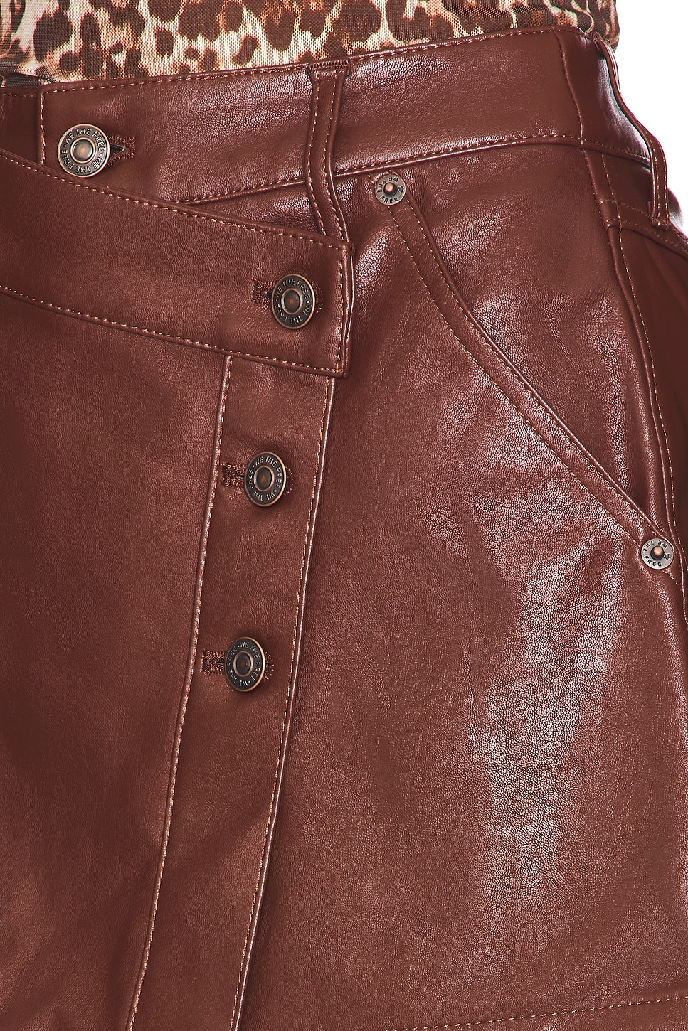 x We The Free Wynne Faux Leather Skirt
