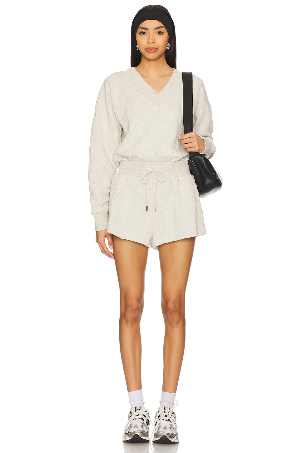 Free People x FP Movement Intercept Romper in Heather Grey