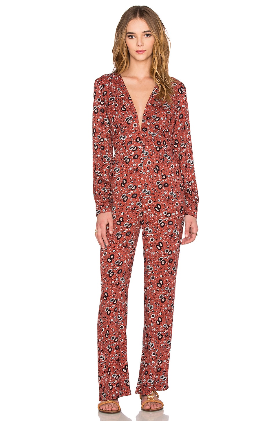 Free People Some Like it Hot Jumpsuit RUST COMBO OB466226 