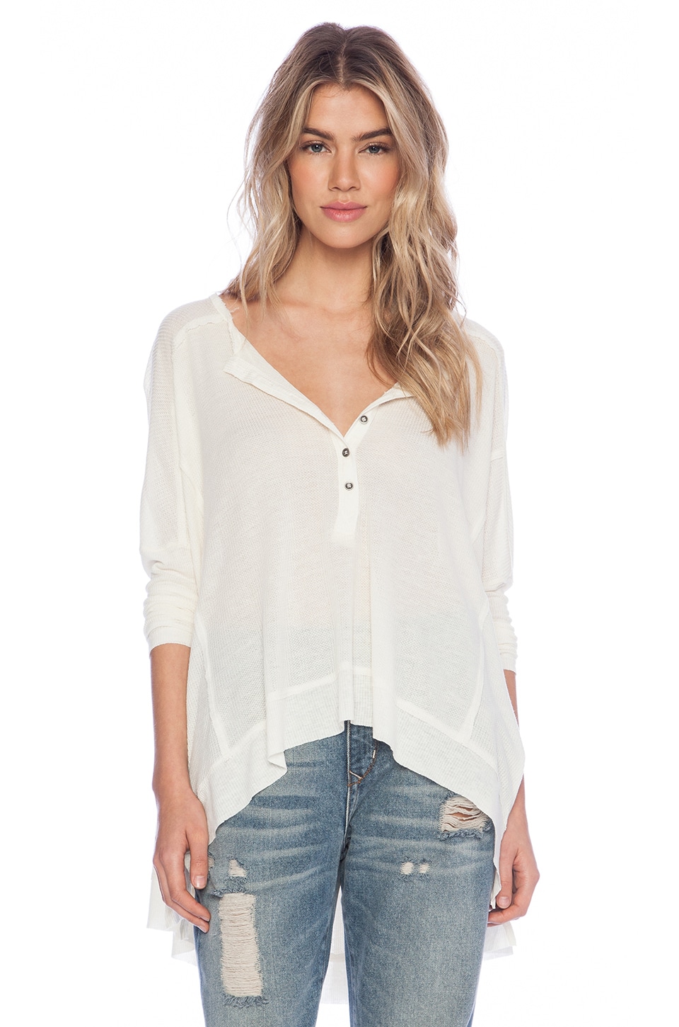 Free People Benedict Canyon Henley in Cream | REVOLVE