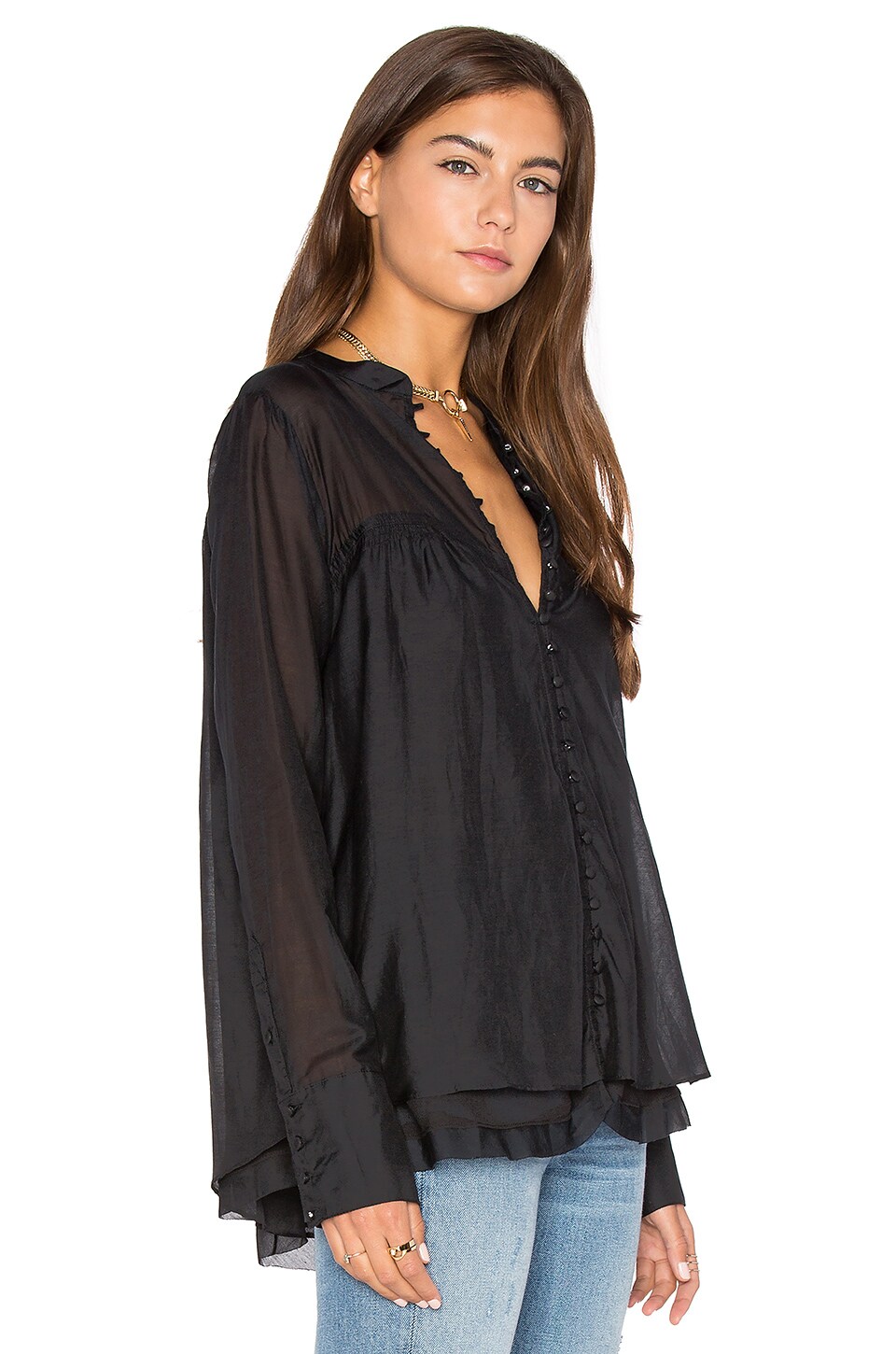 Free People Through and Through Top in Black | REVOLVE