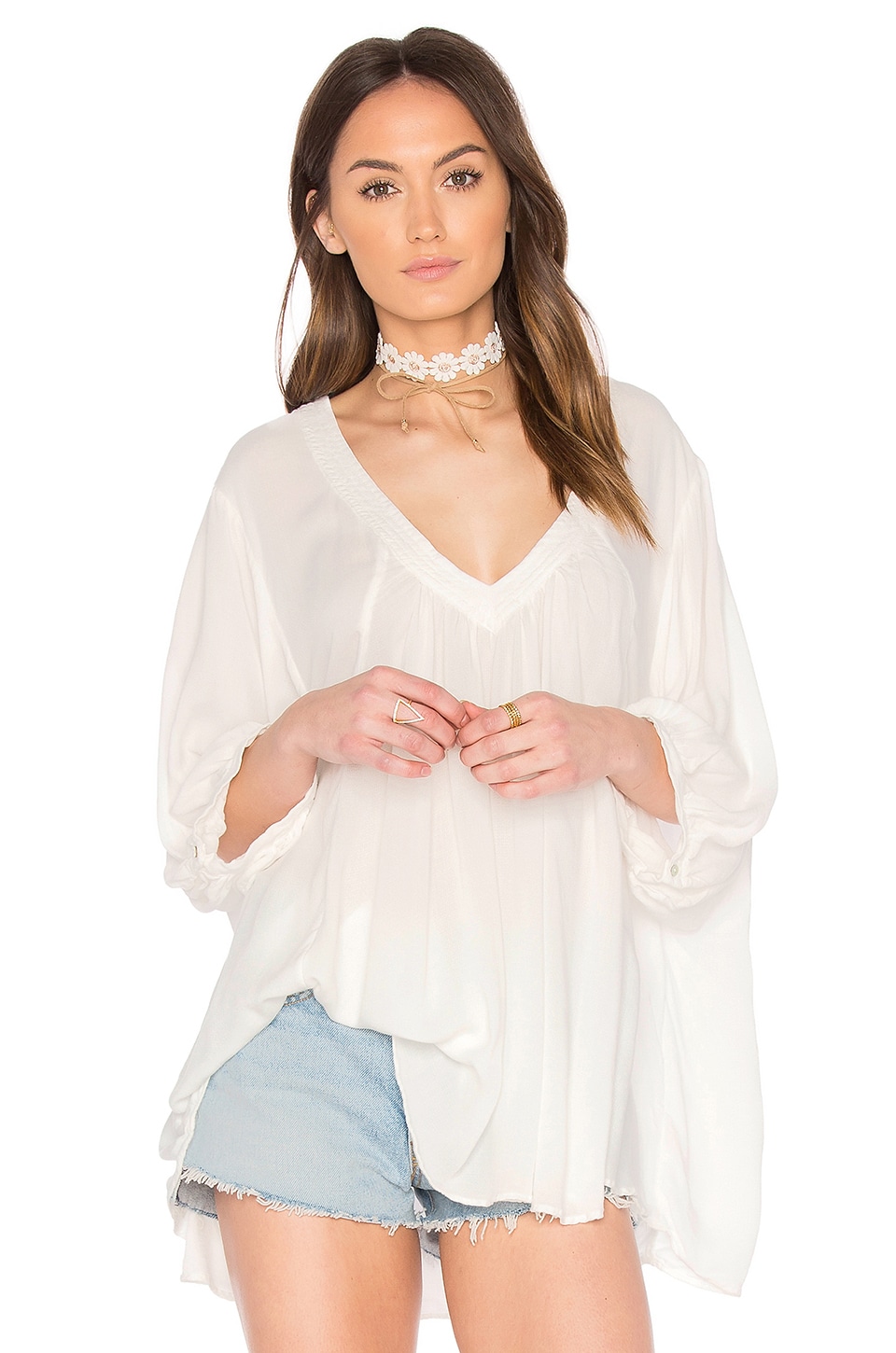 Free People Catch Me If You Can Tee in Ivory | REVOLVE