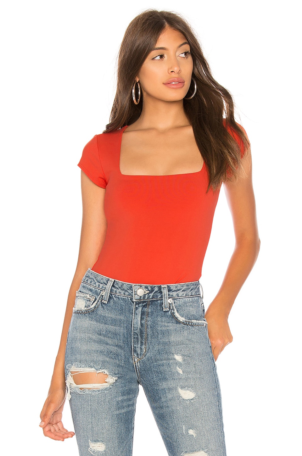 free people red body suit