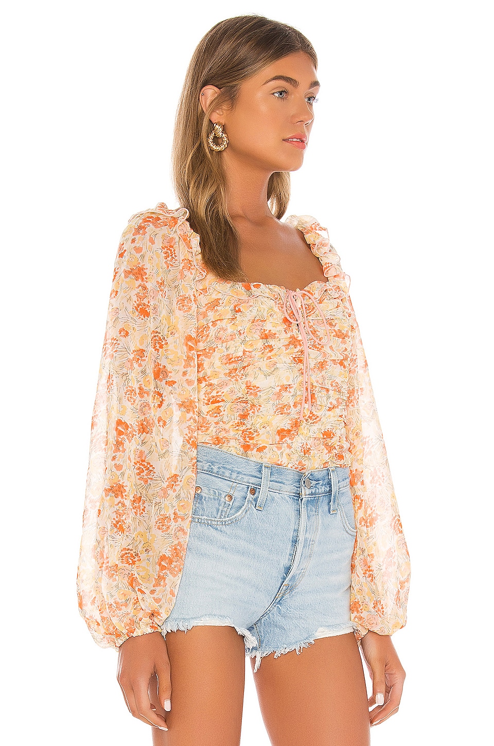 free people mabel printed blouse