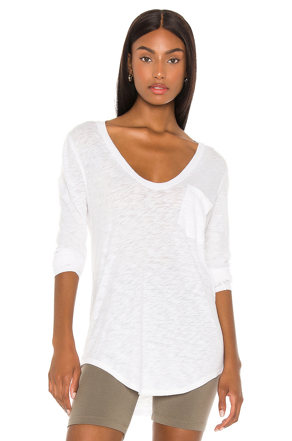 free people white long sleeve top