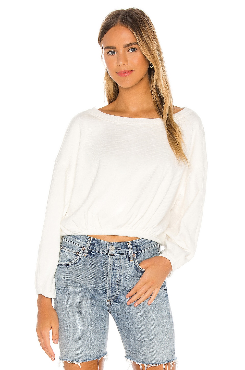 Free People Cuddle Bubble Blouse In Ivory