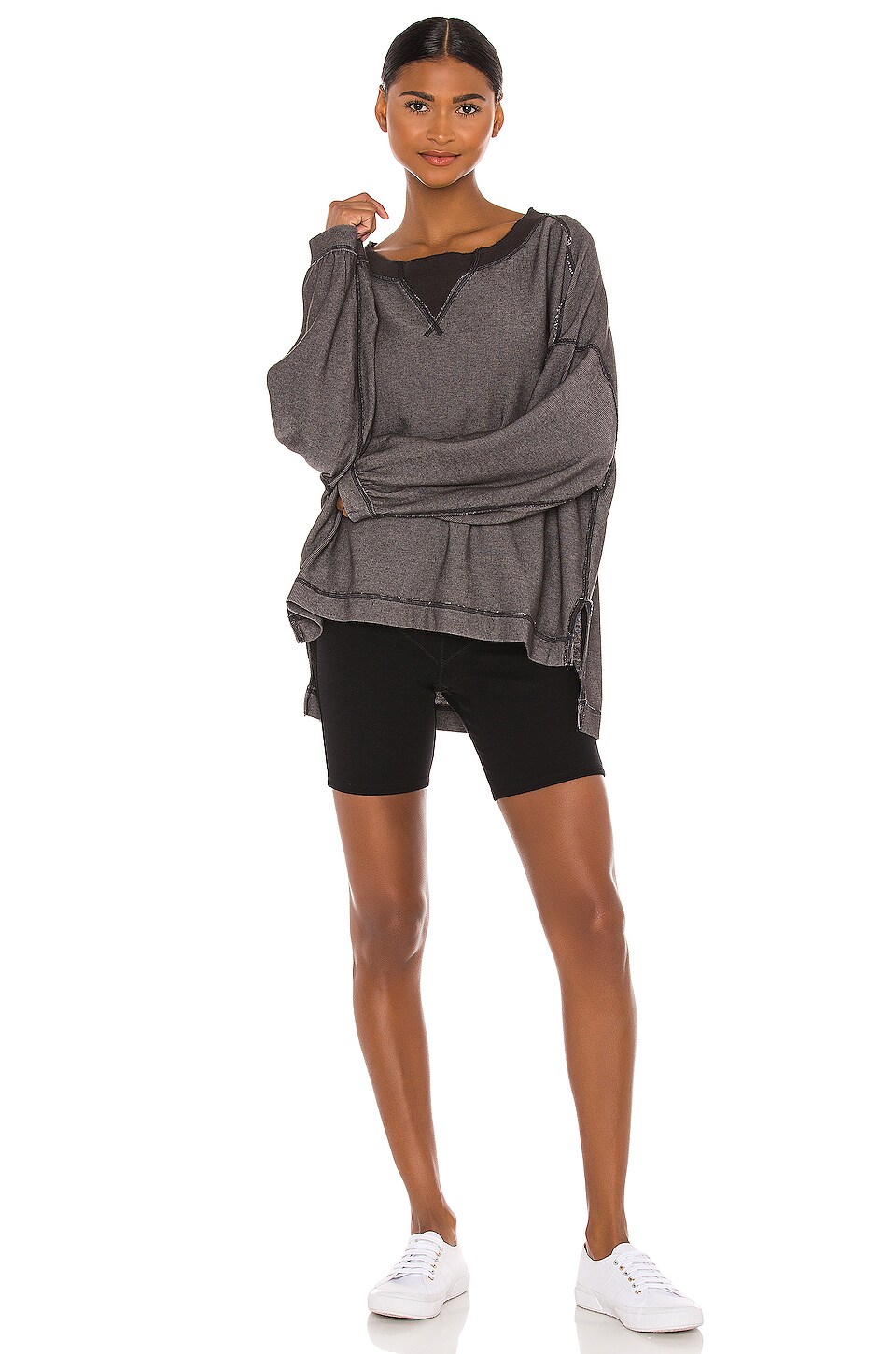 Free People X FP Movement Rugby Match Long Sleeve Tee in Black | REVOLVE