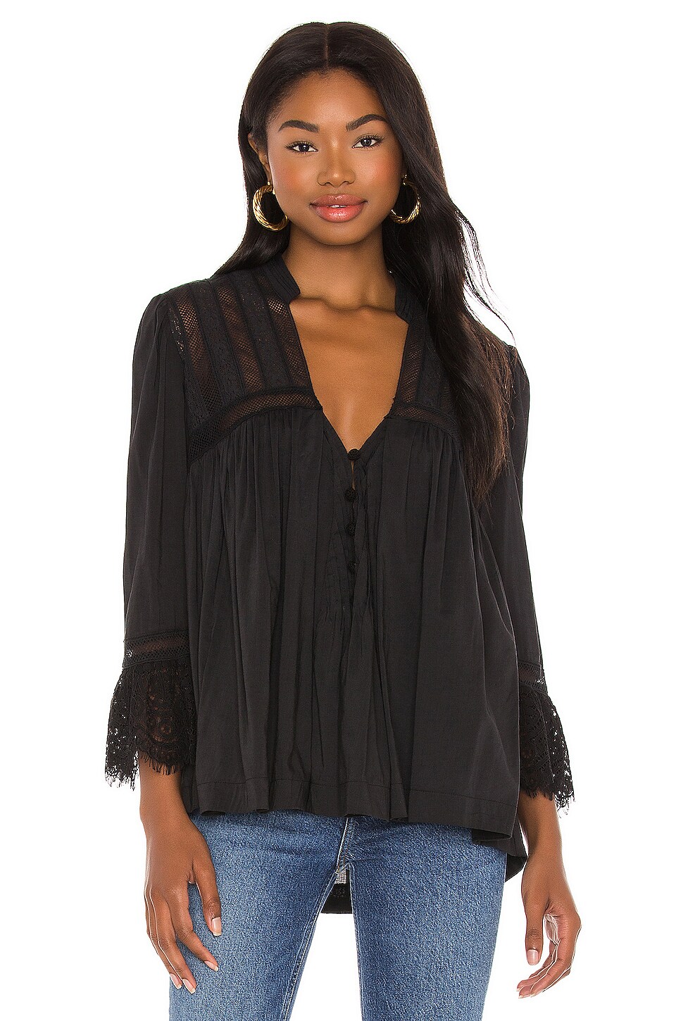 Free People Esme Button Down in Black | REVOLVE