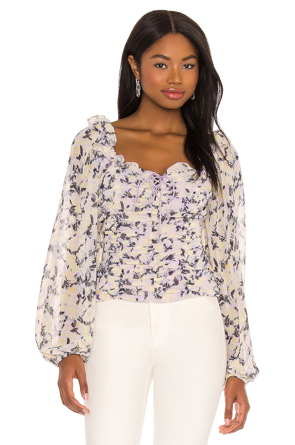 free people mabel printed blouse