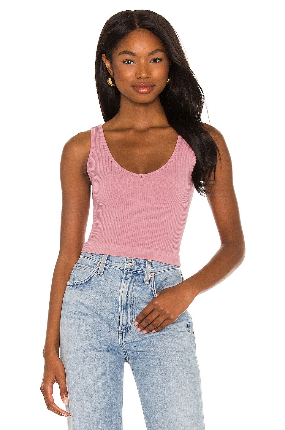 Free People Rib Brami Tank in Dried Currant | REVOLVE