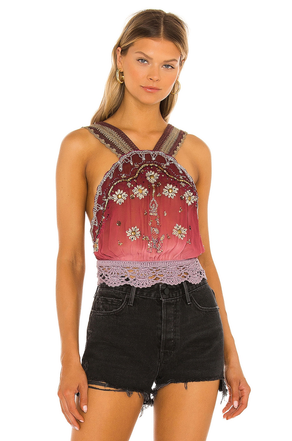 Free People Hi There Halter Top in Pink | REVOLVE