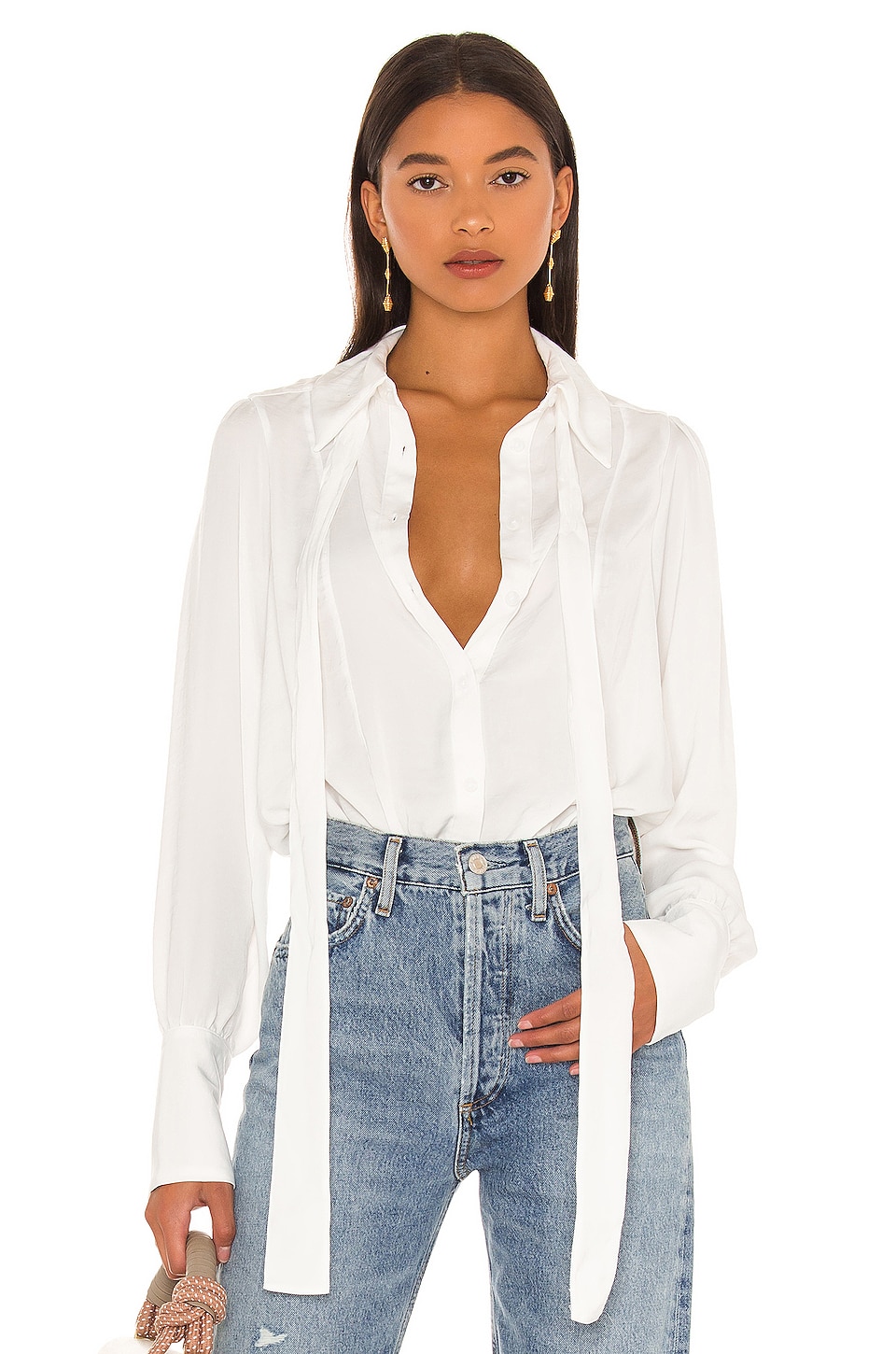Free People Lala Solid Blouse in French Vanilla | REVOLVE
