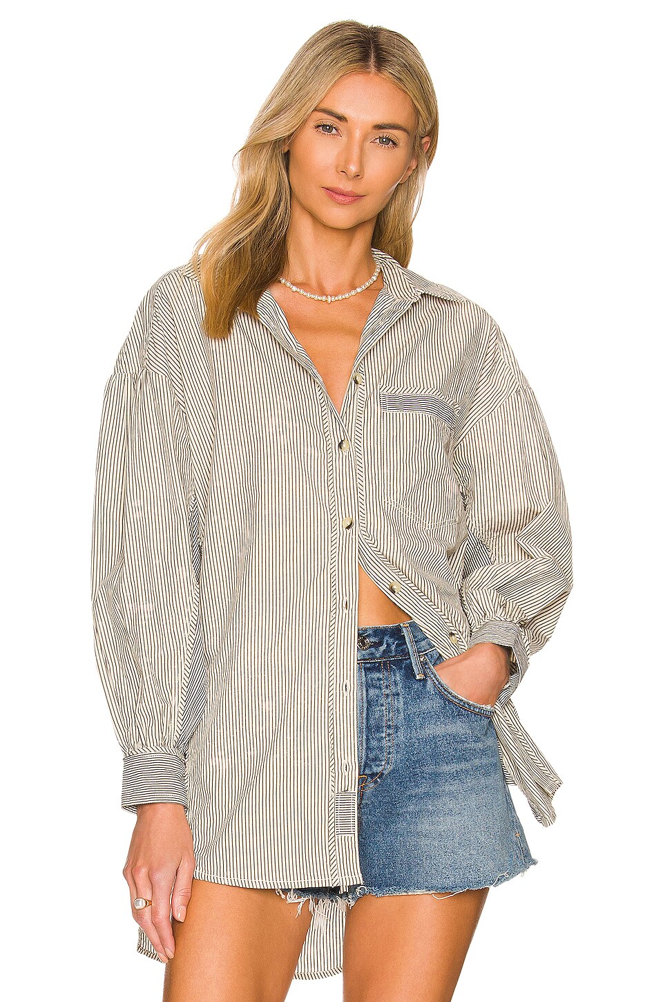 Free People Happy Hour Oxford Shirt in 