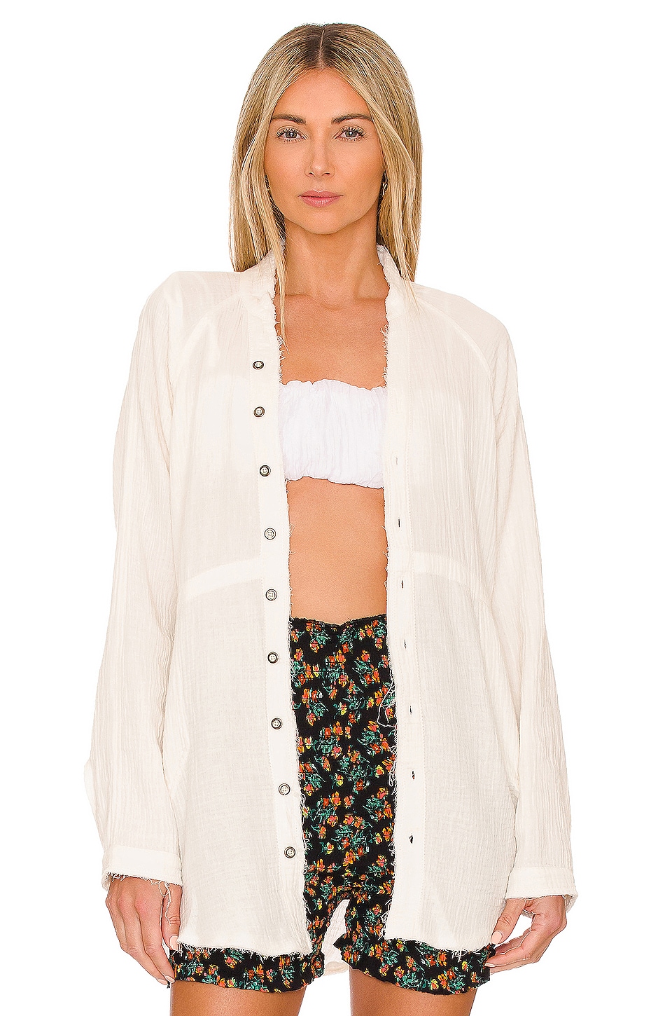 Free People Summer Daydream Button Down in Ivory | REVOLVE