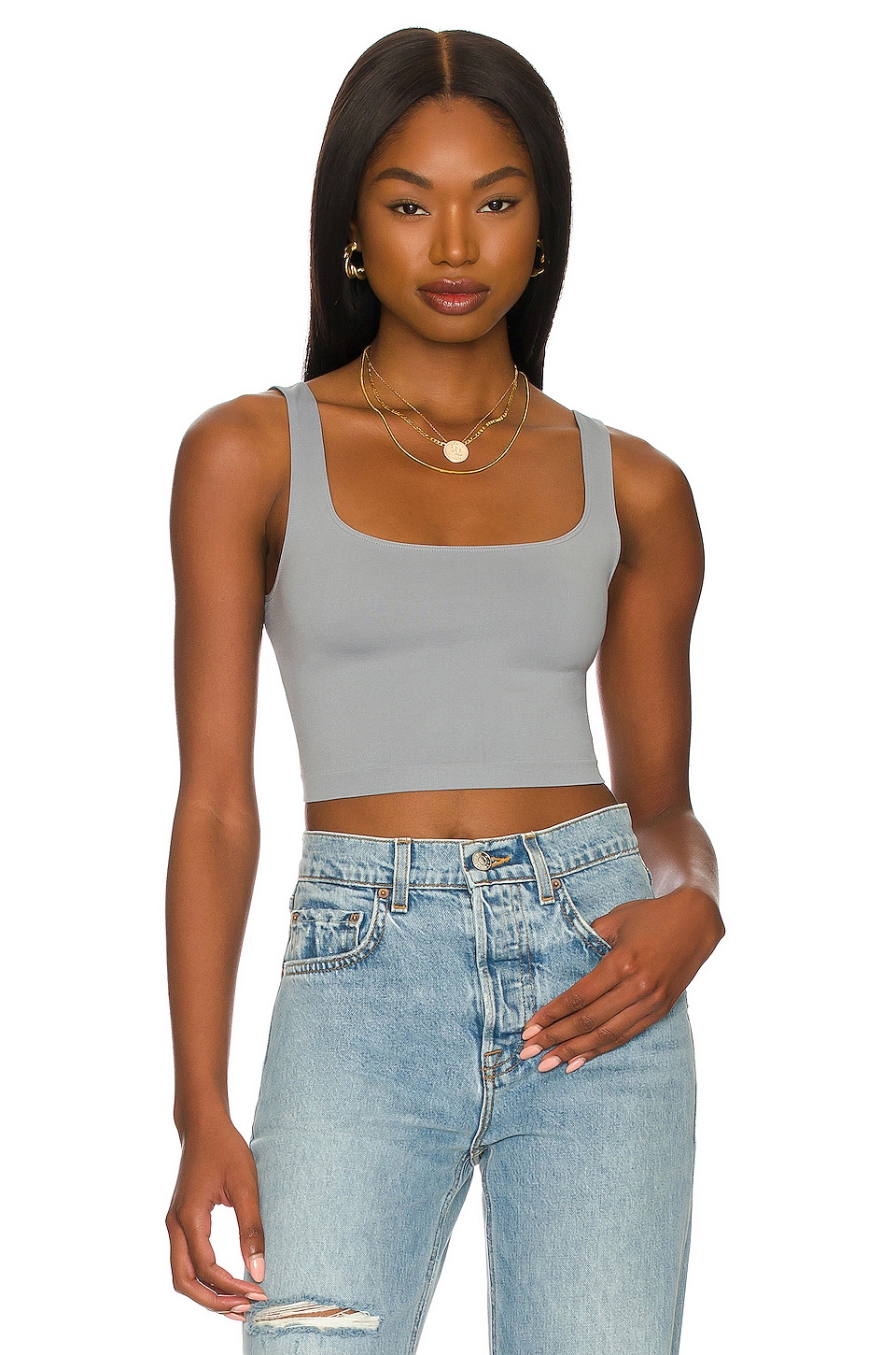 Free People Scoop Neck Crop Top in White | REVOLVE