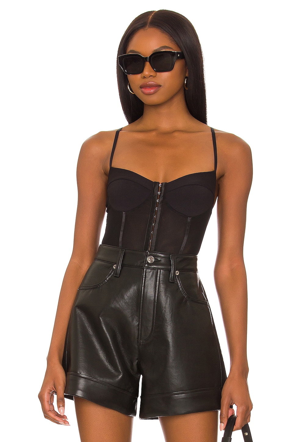 black corset bodysuit