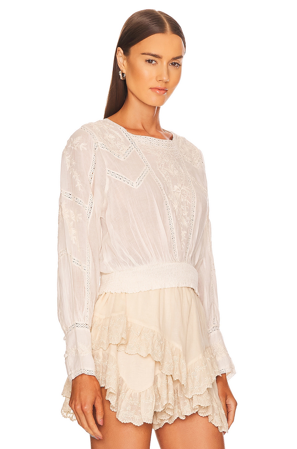 Free People Lucky Me Lace Top in Tea