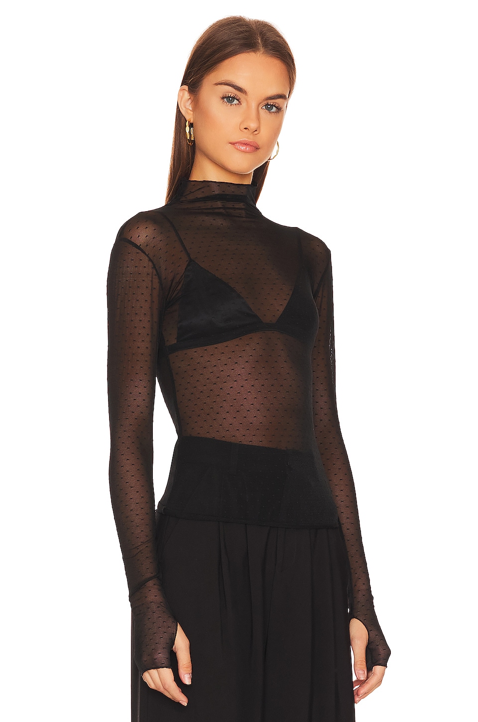 Free People On The Dot Layering Top en Black