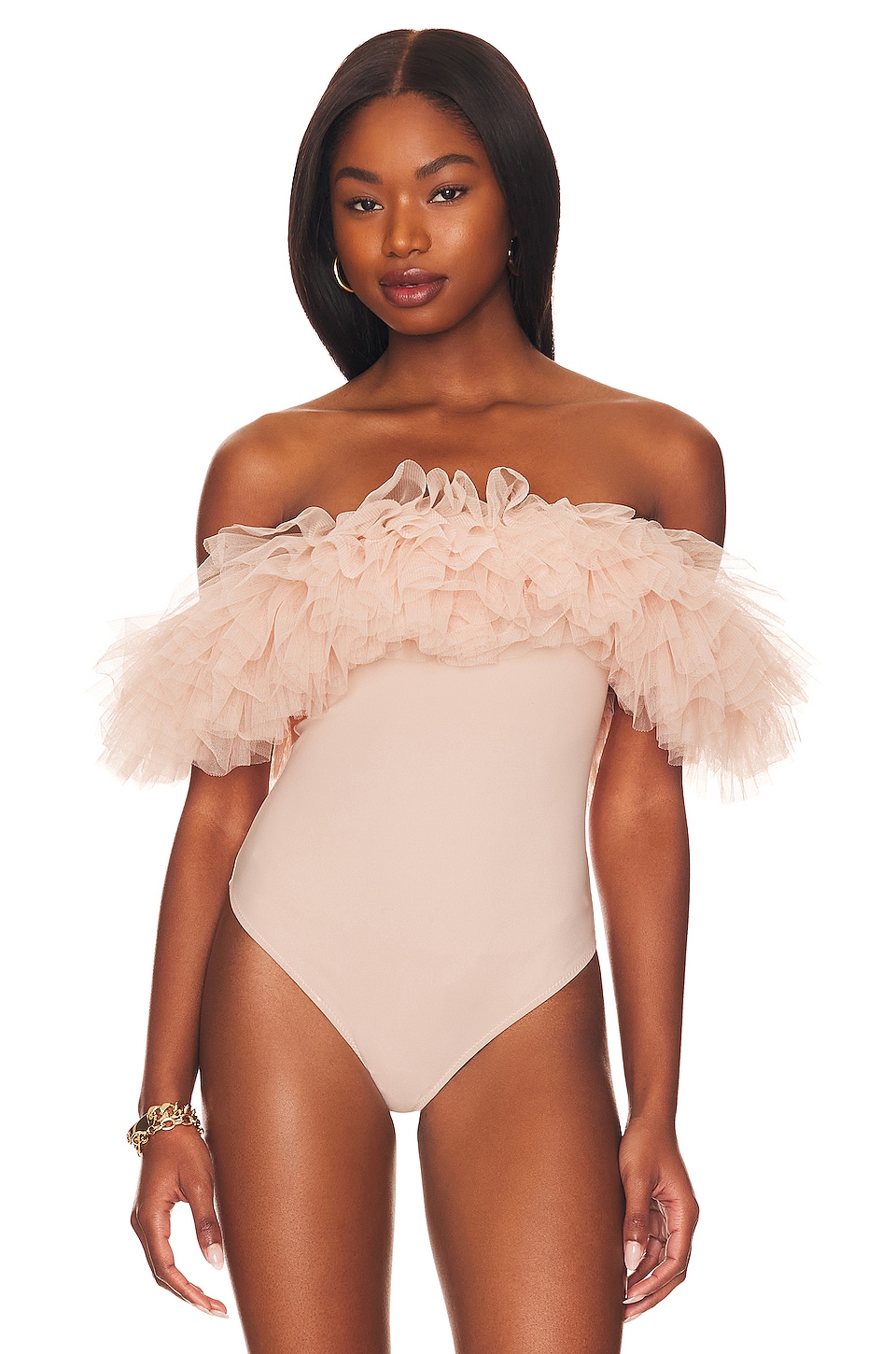 Free People Big Love Bodysuit in Dusty Pink