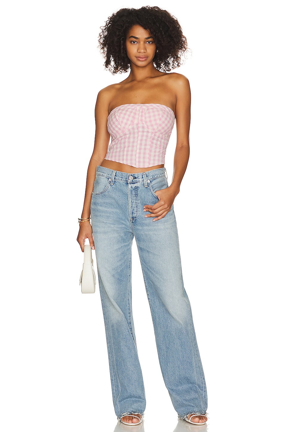 Free People Leilani Tube Top in Pink Gingham | REVOLVE