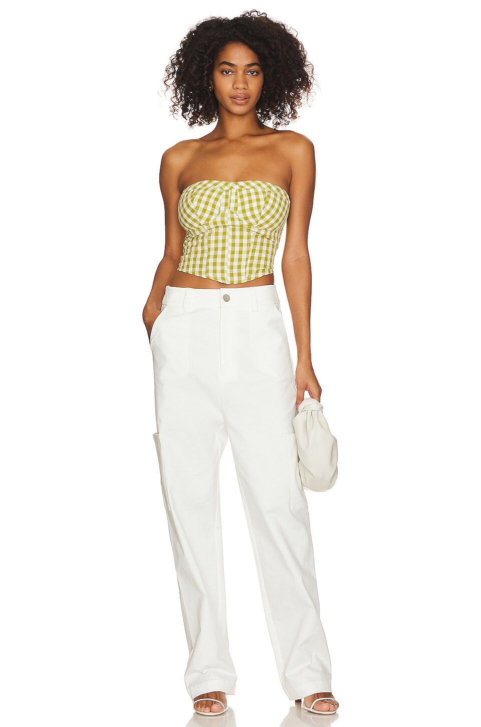 Free People Leilani Tube Top in Green Gingham | REVOLVE