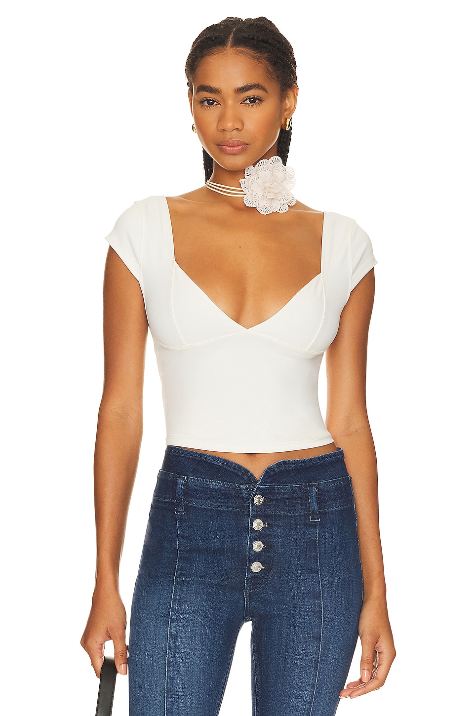 Free People x REVOLVE Double Take Corset Bodysuit in Ivory