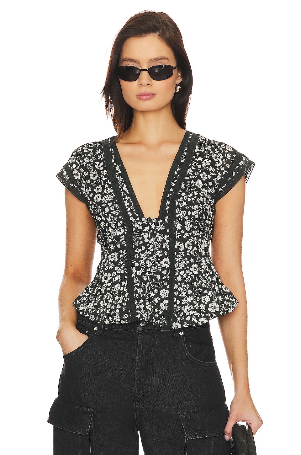 Free People Landy Top in Black Combo REVOLVE