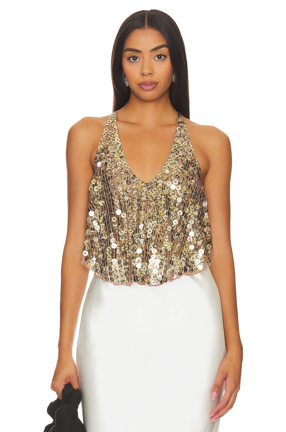 Free People All That Glitters Tank in Gold Combo | REVOLVE
