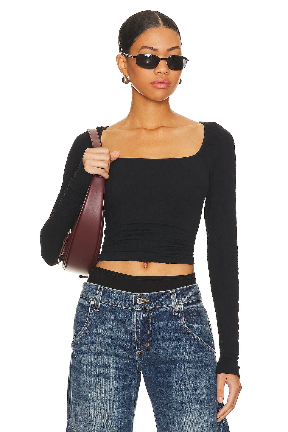 FREE PEOPLE Seamless Have It All Womens Long Sleeve Top - WASHED