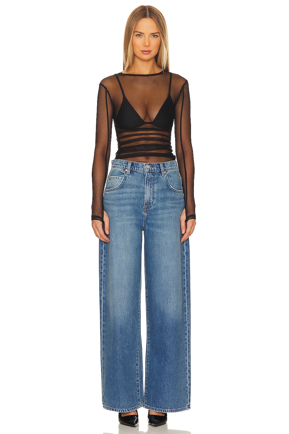 Free People x Intimately FP Last Layer Long Sleeve Top In Black