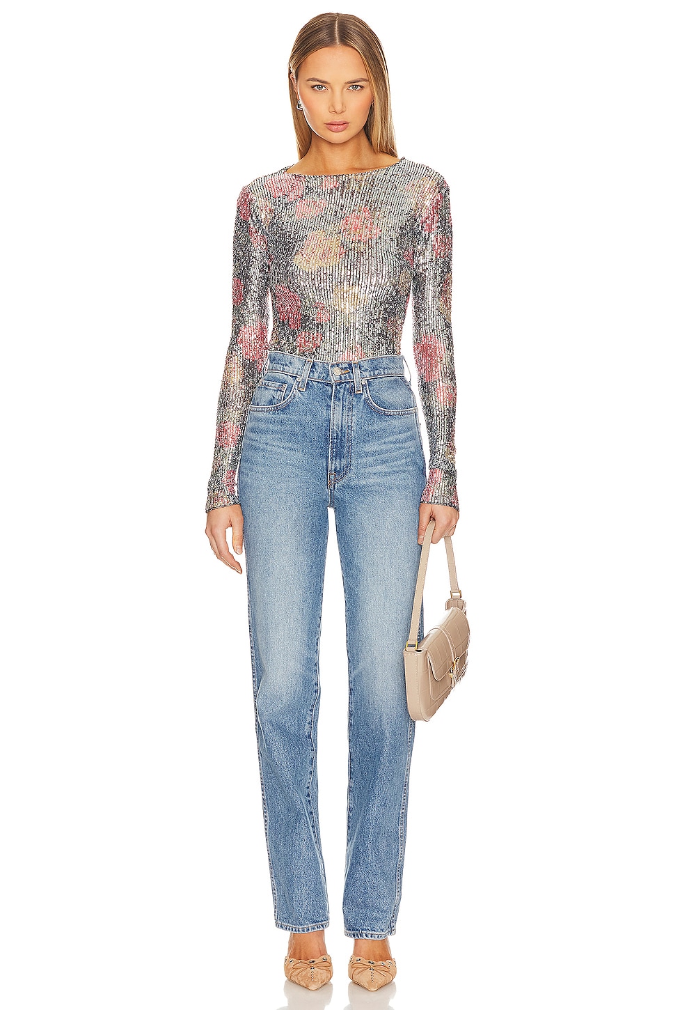 Free People x Intimately FP Printed Gold Rush Long Sleeve In Midnight Combo thumbnail