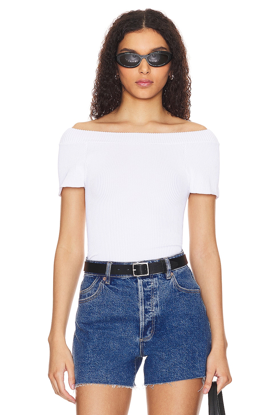 Free People X Intimately FP Ribbed Seamless Off Shoulder Top In