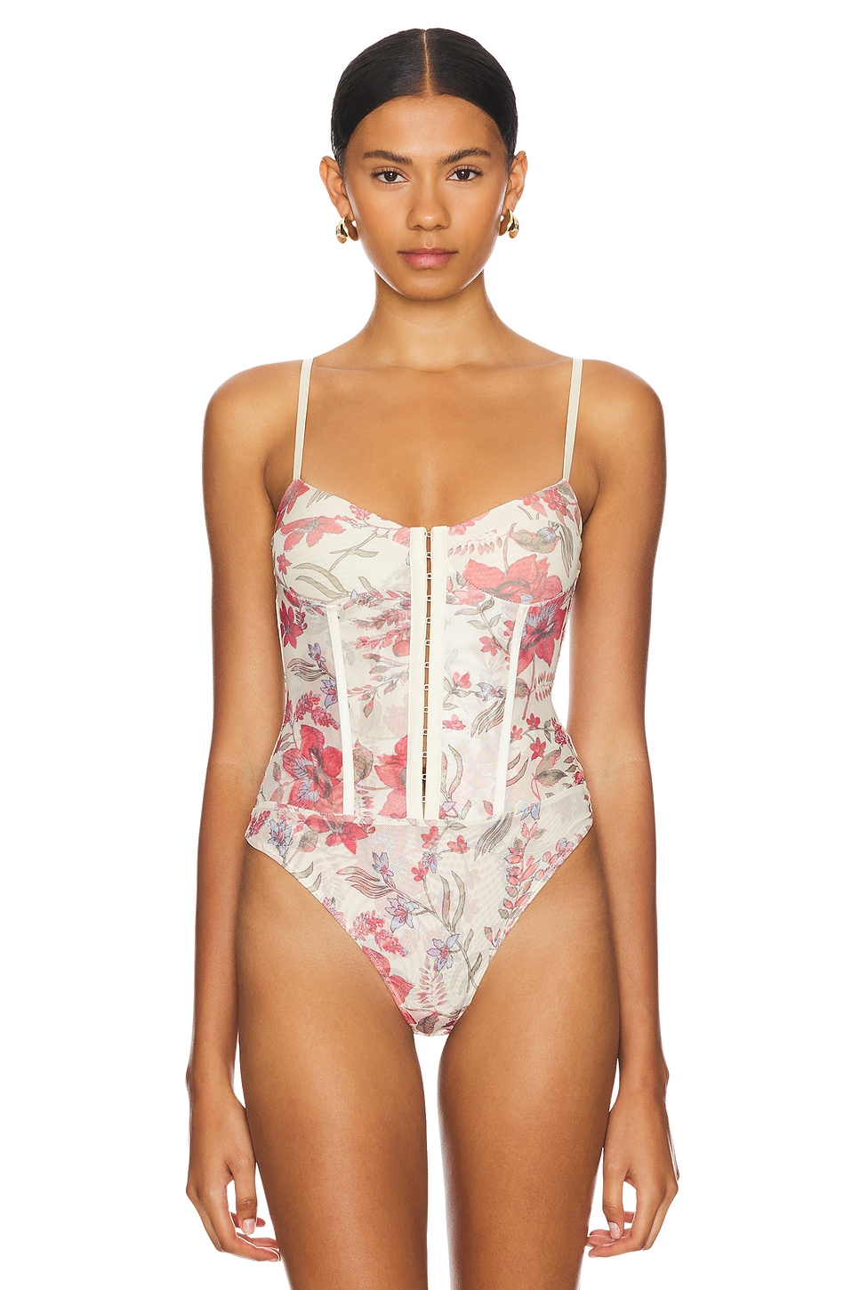 Free People X Intimately FP Printed Night Rhythm Bodysuit thumbnail