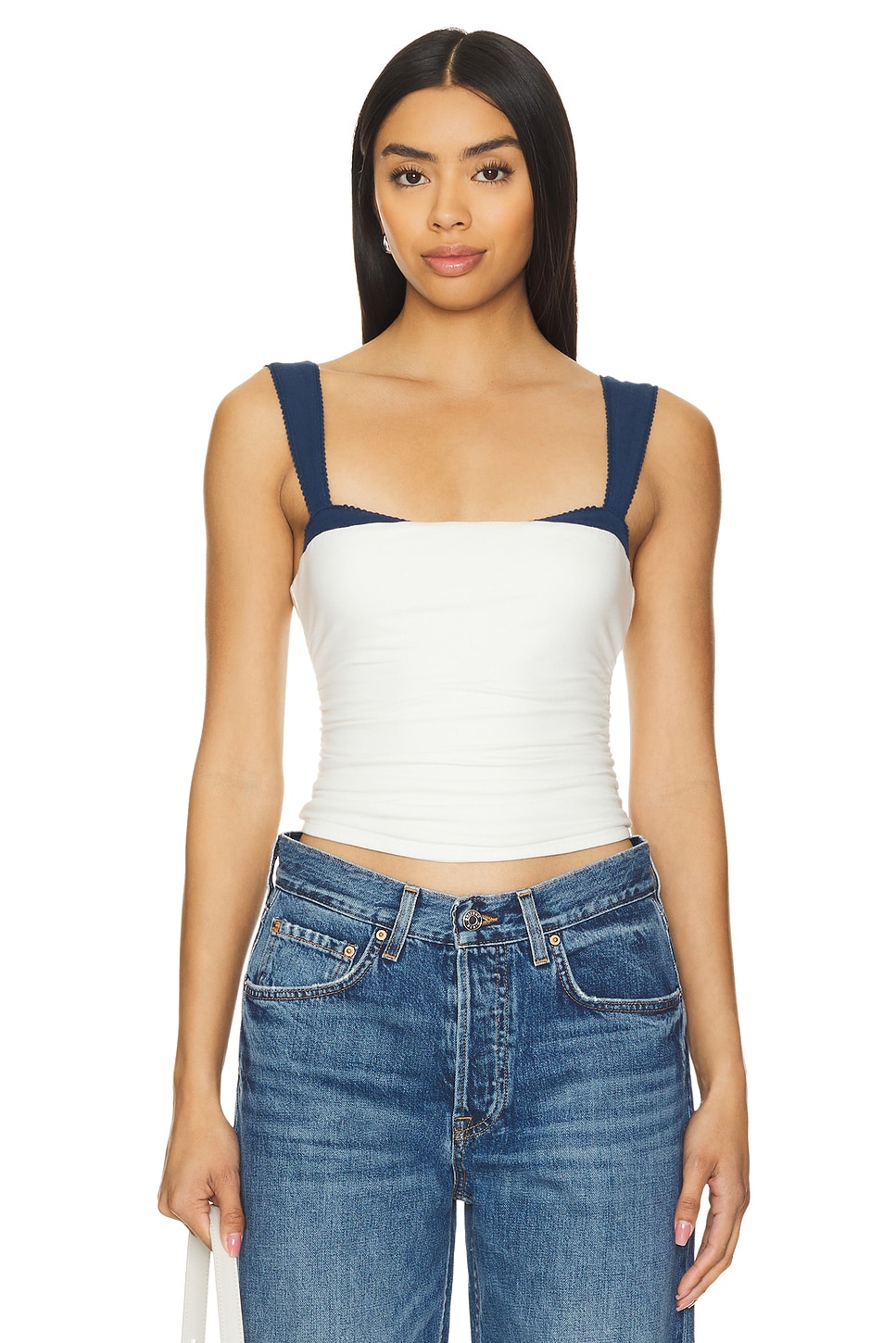 Free People 2 Tone Tank in White Combo REVOLVE Free People 2 Tone Tank in White Combo REVOLVE