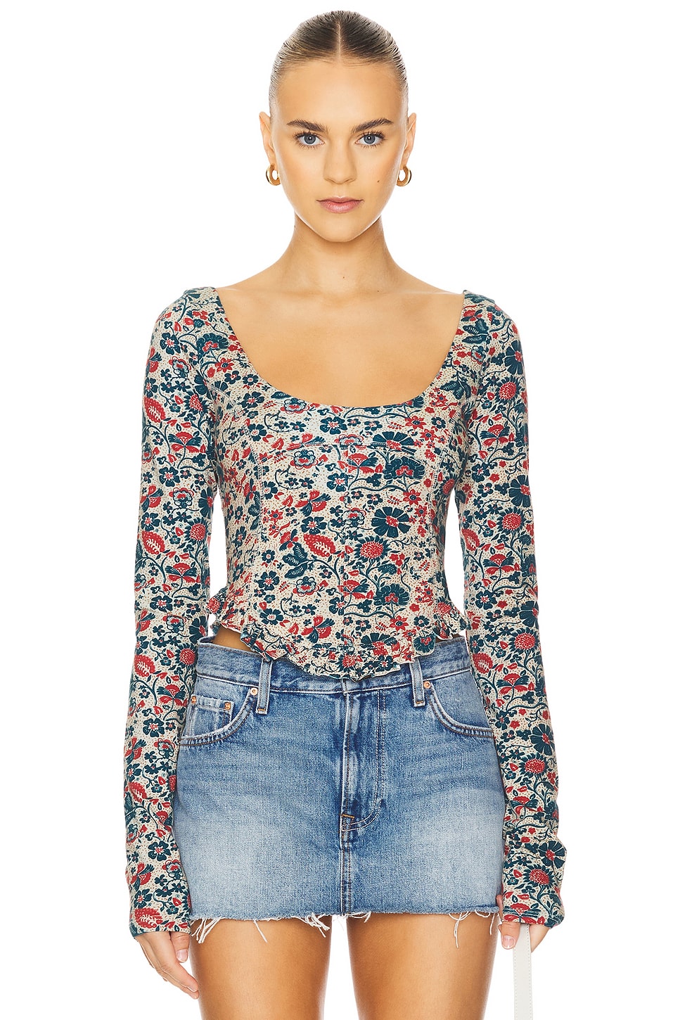 フリーピープル Free People Melanie Long Sleeve レディース シャツ トップス Sand Combo Free People MELANIE ロングスリーブトップ - Sand Combo | REVOLVE