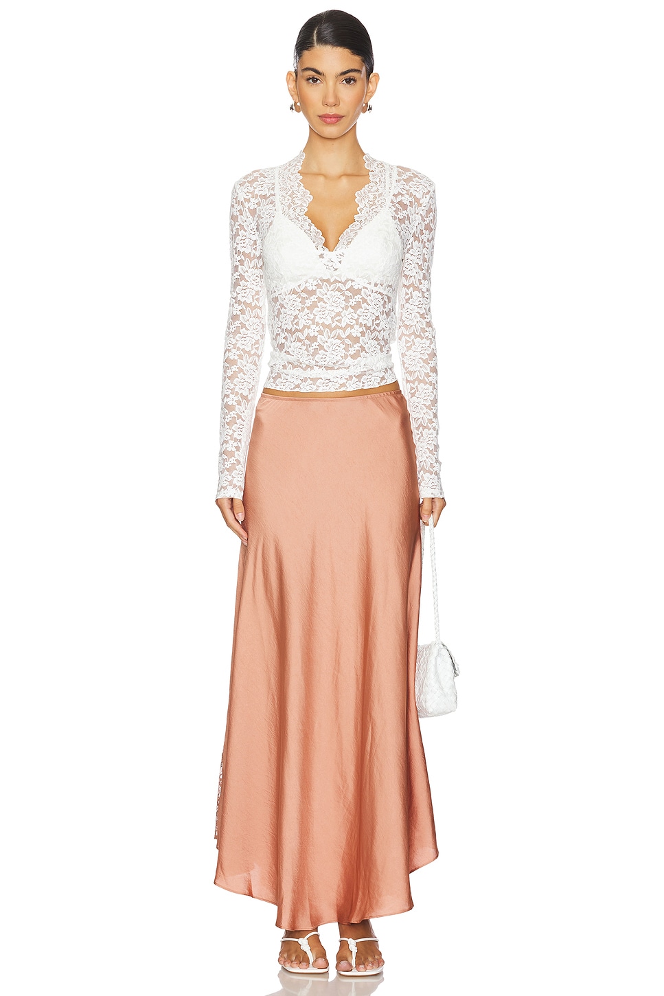 Free People x Intimately FP All Day Lace Long Sleeve Top In