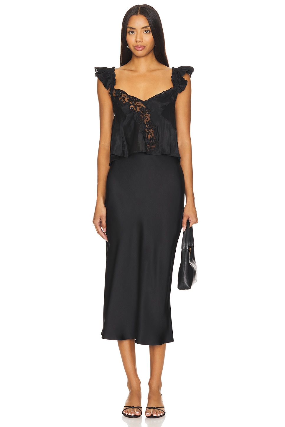 フリーピープル Free People HARMONY LACE TANK レディース シャツ トップス Solid Black Pantone FREE PEOPLE Harmony Lace Tank | City and Stars
