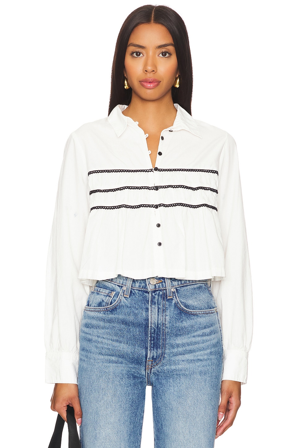 Free People Lace Lover Blouse in Optic White | REVOLVE
