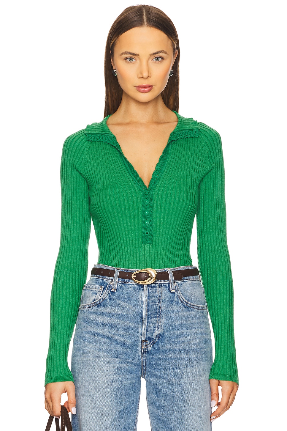 美品 FETICO 23AW HOLE KNIT BODYSUIT グリーン Hole Knit Bodysuit (FTC232-0705-GREEN)