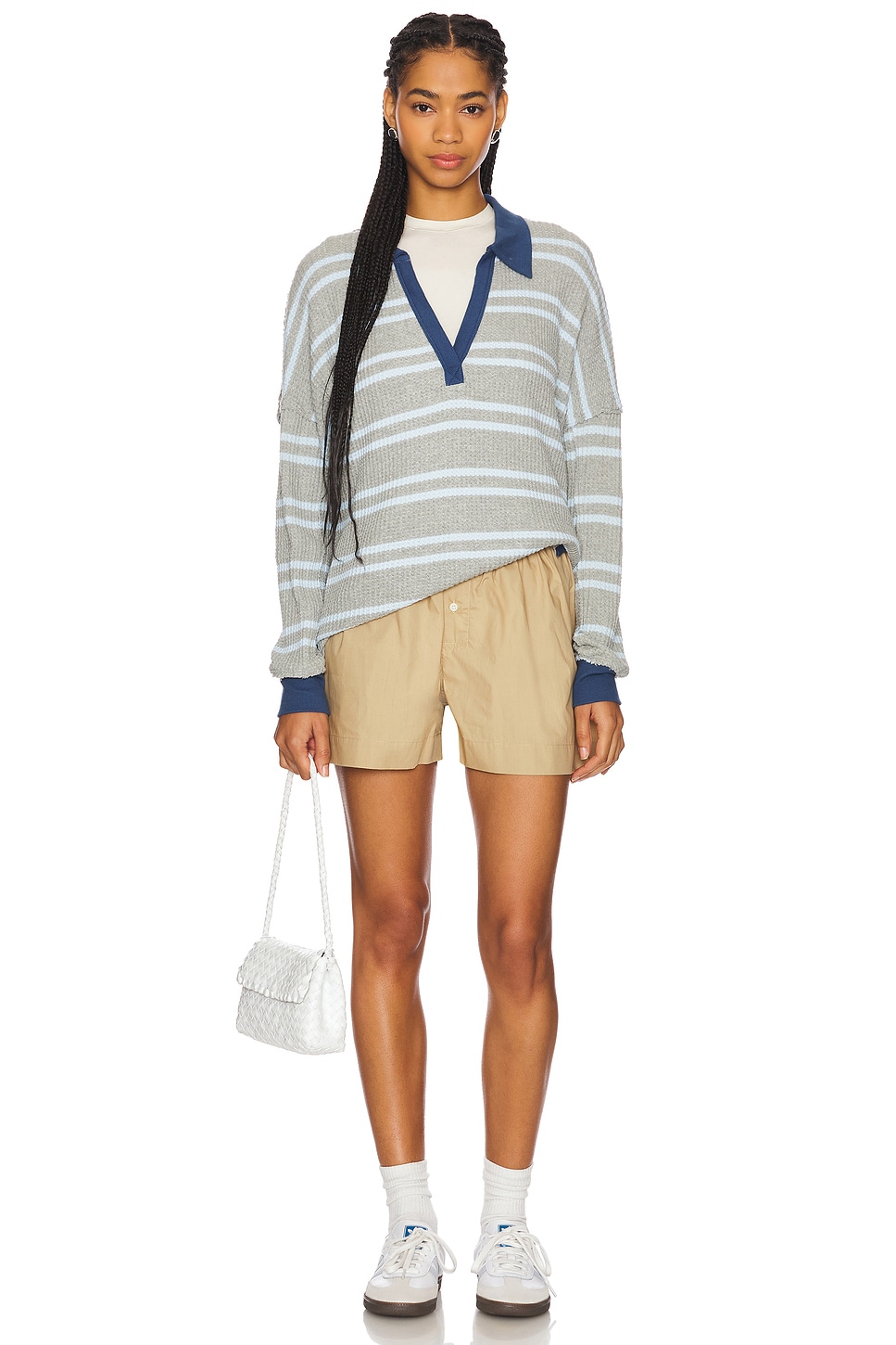 x We The Free Striped Travis Polo Tee