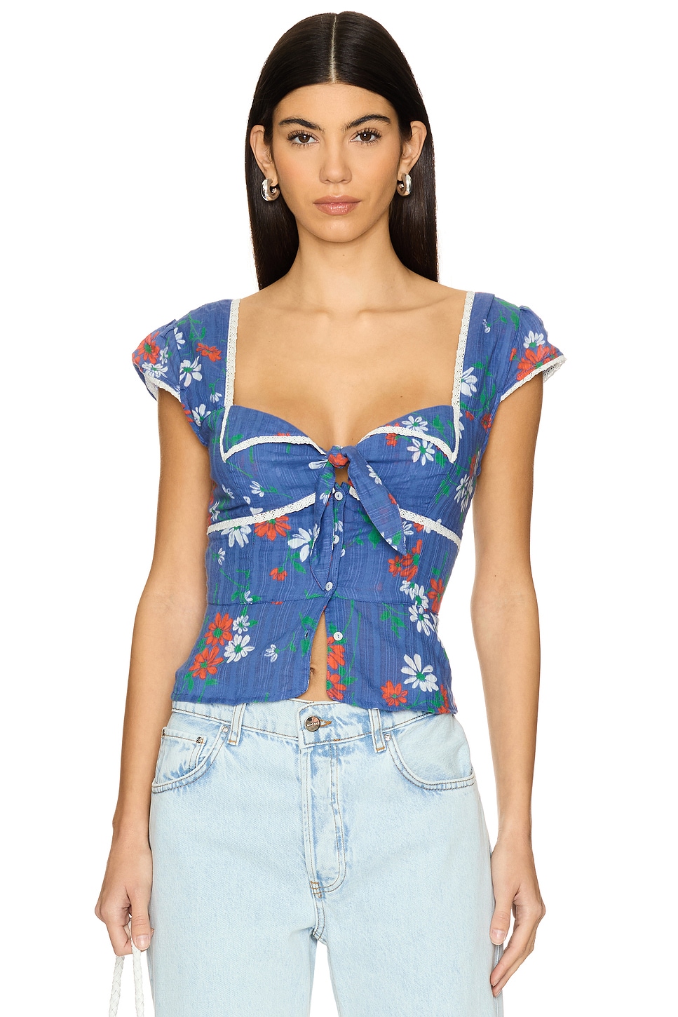 (取寄) フリーピープル レディース コール ミー ベイビー ブラウザ Free People women Call Me Baby Blouse Blue Quartz - Daisy Call Me Baby Blouse | Free People
