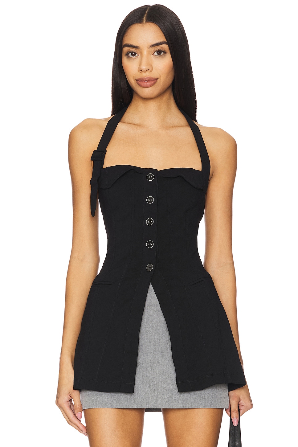 black halter vest