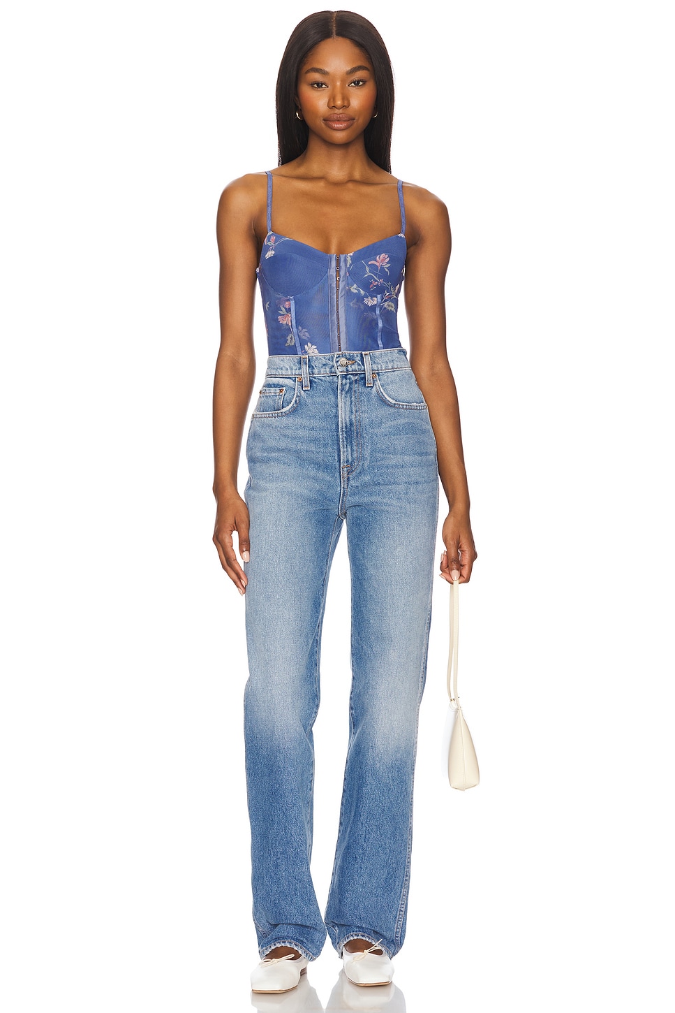 フリーピープル Free People Printed Night Rhythm Bodysuit レディース シャツ トップス Blue Flora Night Rhythm Printed Bodysuit | Free People