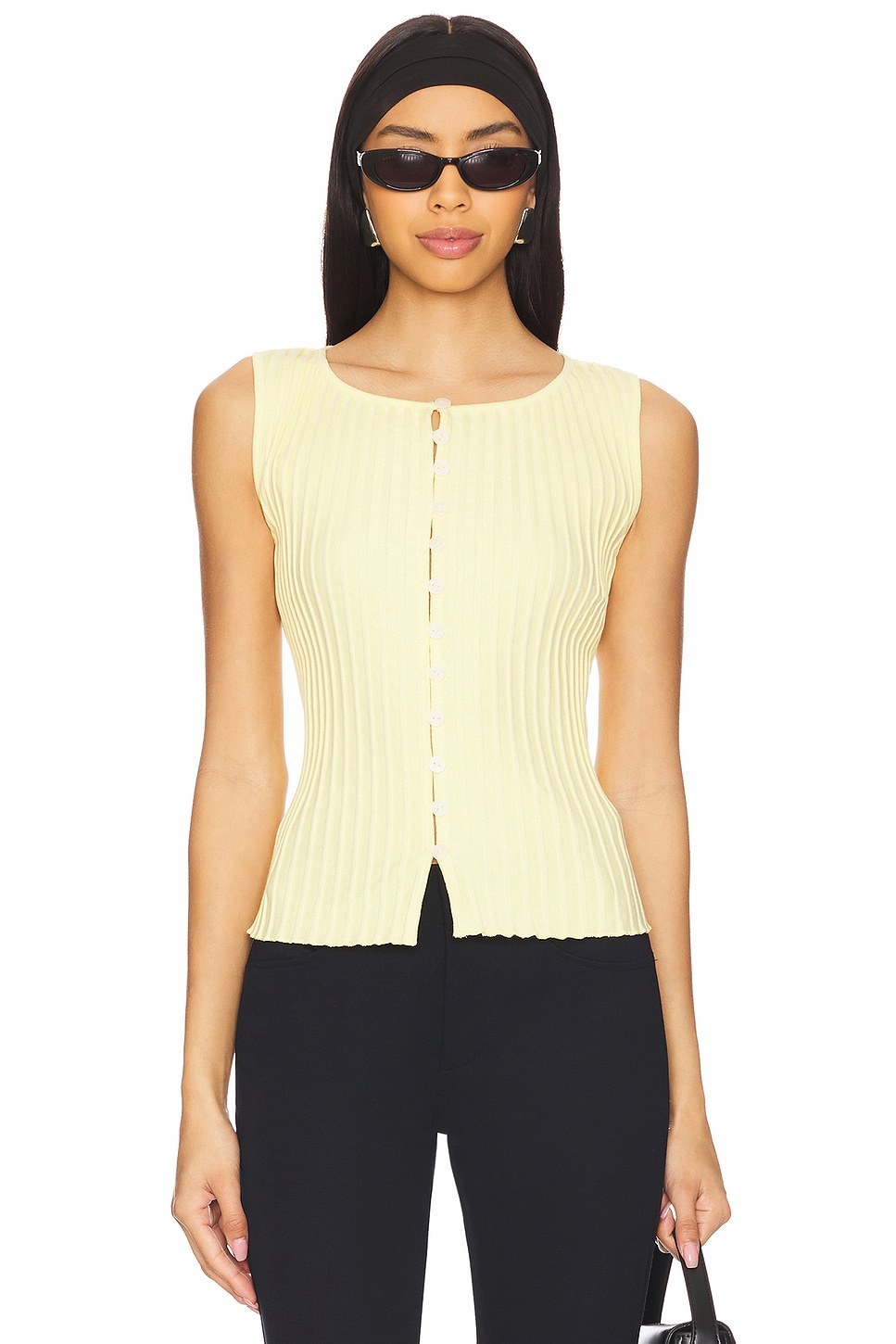 Tilly Vest in Banana Cream