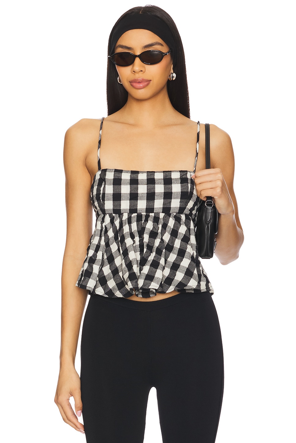 Free People Mia Plaid Tank in Black Combo | REVOLVE