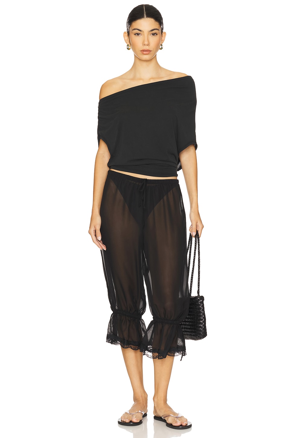 フリーピープル Free People Blake ニット Top レディース シャツ トップス Black Free People Blake Knit Top in Black | REVOLVE
