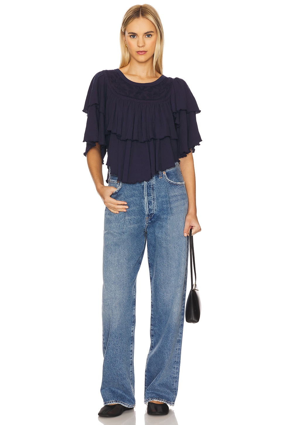 Free People Rose Party Tee in Peacoat | REVOLVE