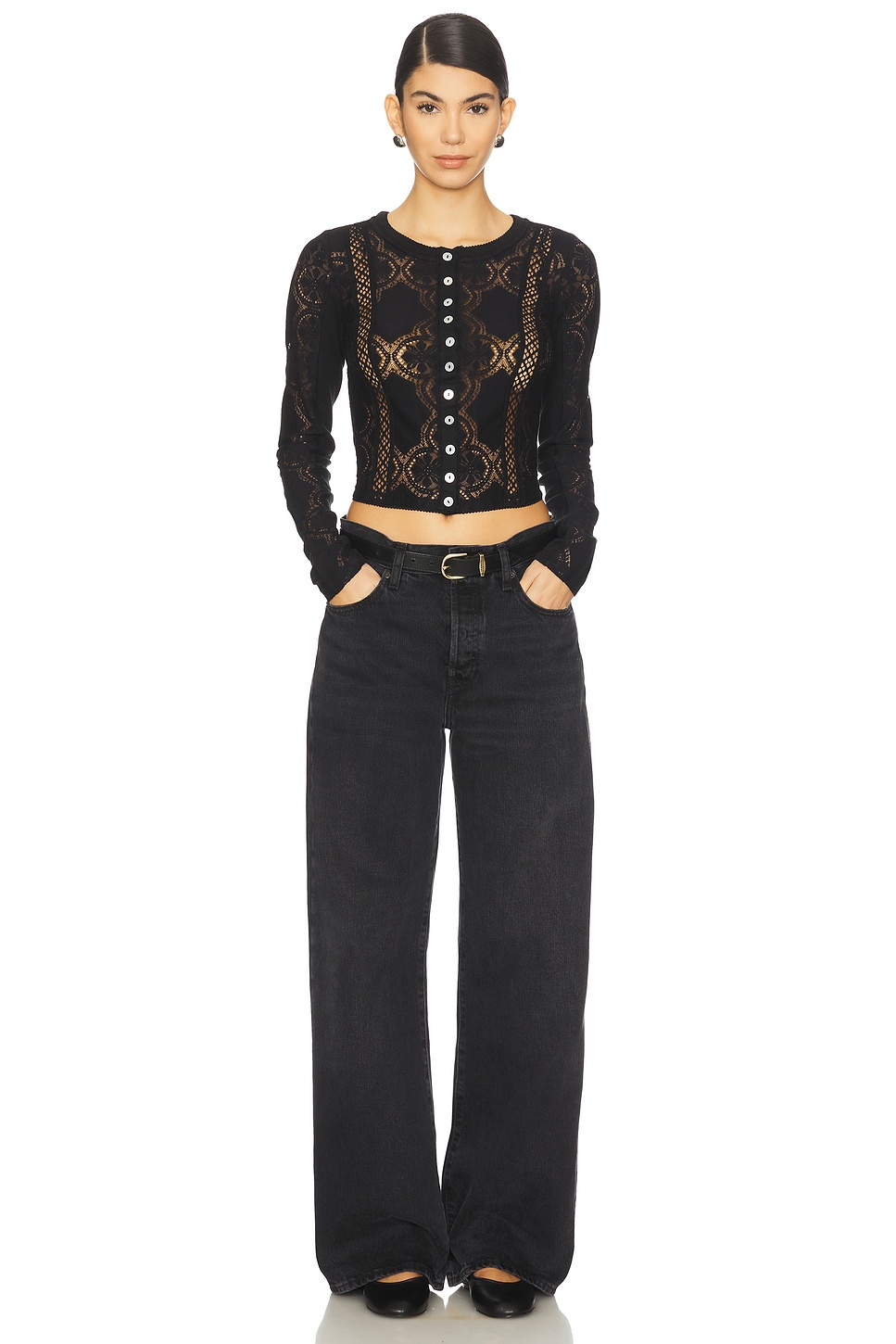 Free People Jae Knit Long Sleeve in Black | REVOLVE