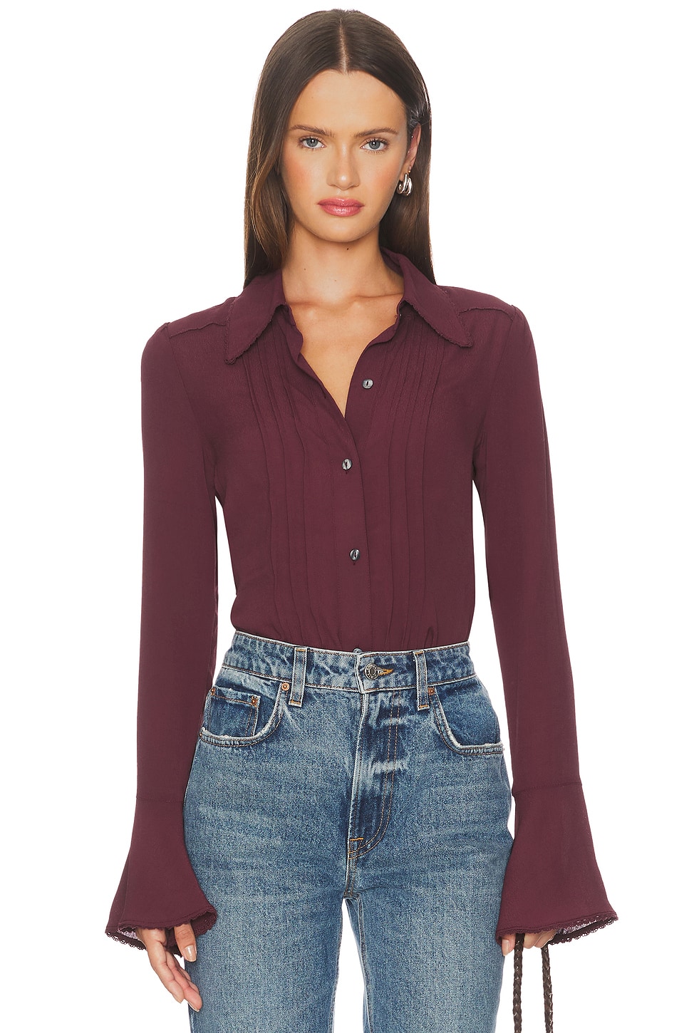 (取寄) フリーピープル レディース メルローズ トップ Free People women Melrose Top Chocolate Grape Free People MELROSE トップ - Chocolate Grape | REVOLVE